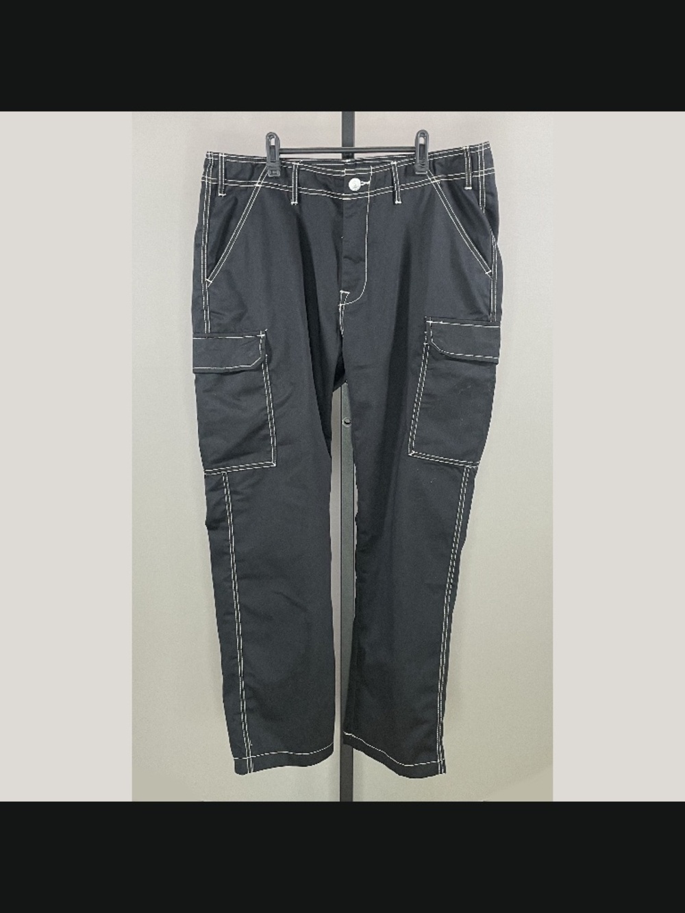 NEW True Religion Pants Mens 36 black cargo straight leg streetwear casual